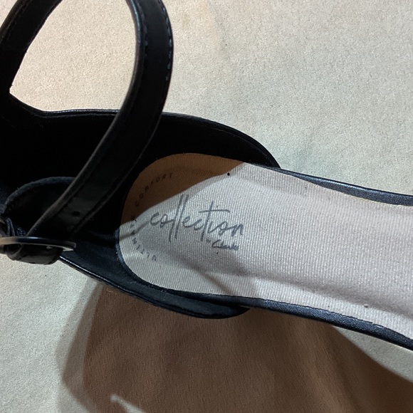 Clarks Black Ankle Strap Heels - Picture 2 of 5